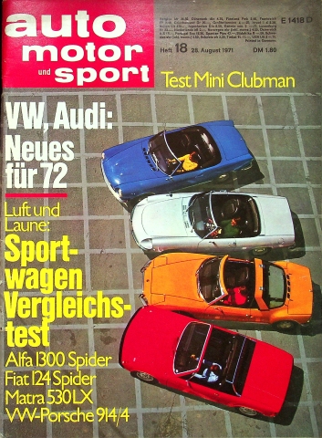 Deckblatt Auto Motor und Sport (18/1971)